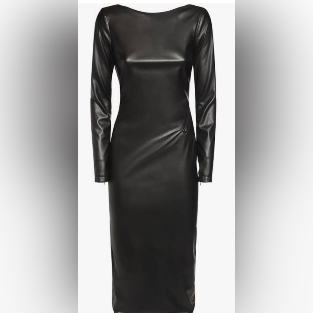 TOM FORD
Black Vegan Leather Open Back Zip Dress